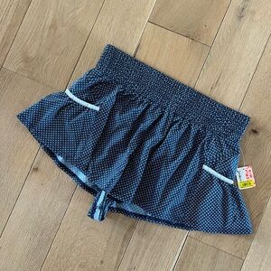 FP Movement by Free People Navy Smocked Waist Shorts with White Pocket Trim